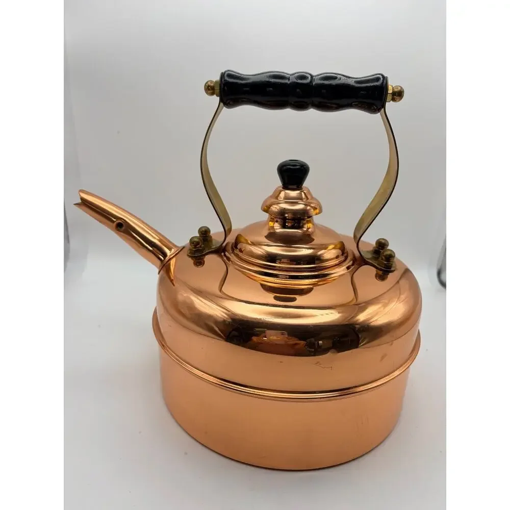 Old Dutch International copper plated tea kettle. Vintage
